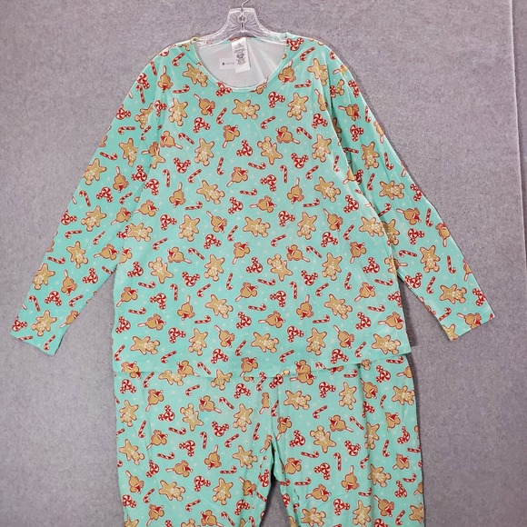 Disney Women Sleepwear 2x Blue Pajama Set Mickey Mouse Cookie All Over Print NWT - Picture 11 of 11
